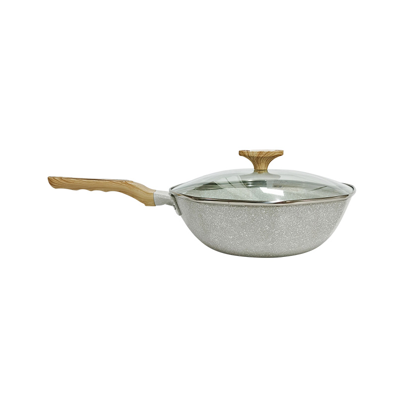 Single Handle Nonstick Octagonal Wok with Lid