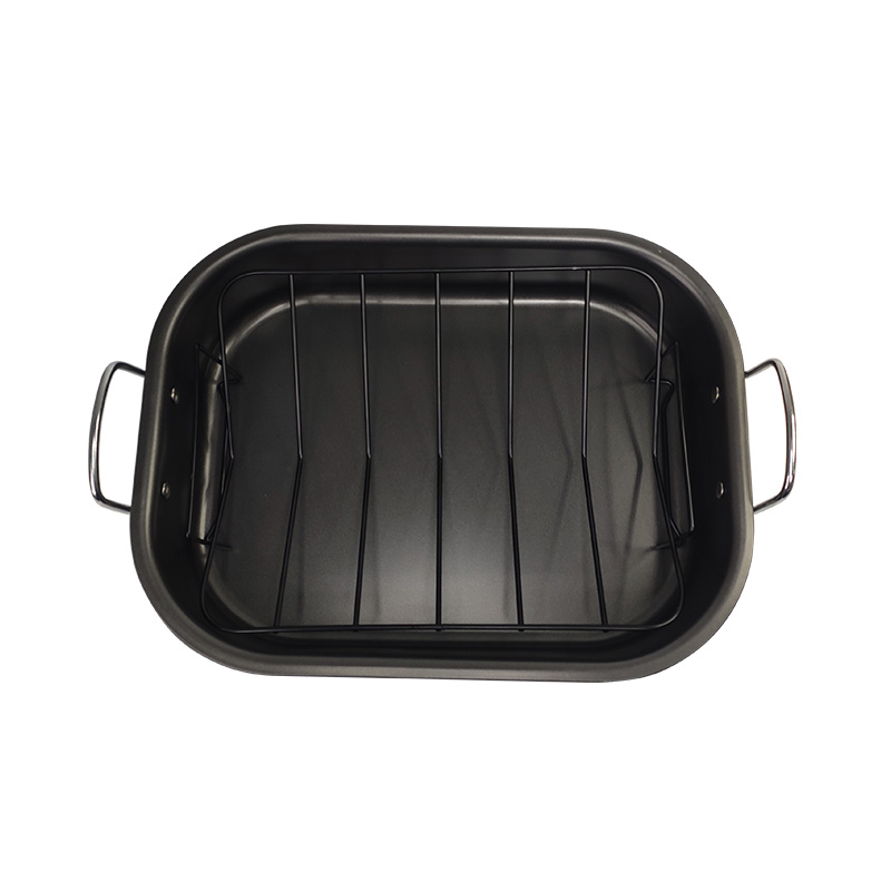 Carbon Steel Nonstick Roast Turkey Pan with Removable Handle