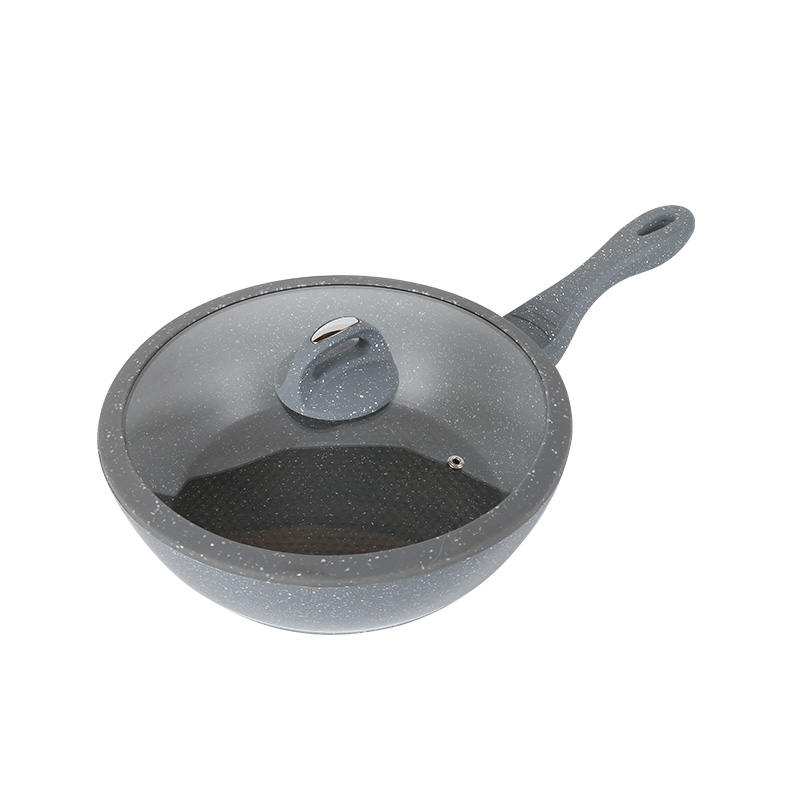 Nonstick Single Handle Imitation Die-cast Deep Fry Pan with Lid