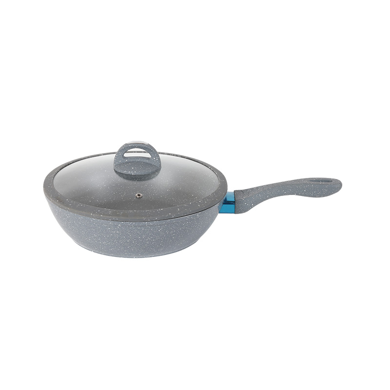 Nonstick Single Handle Imitation Die-cast Deep Fry Pan with Lid