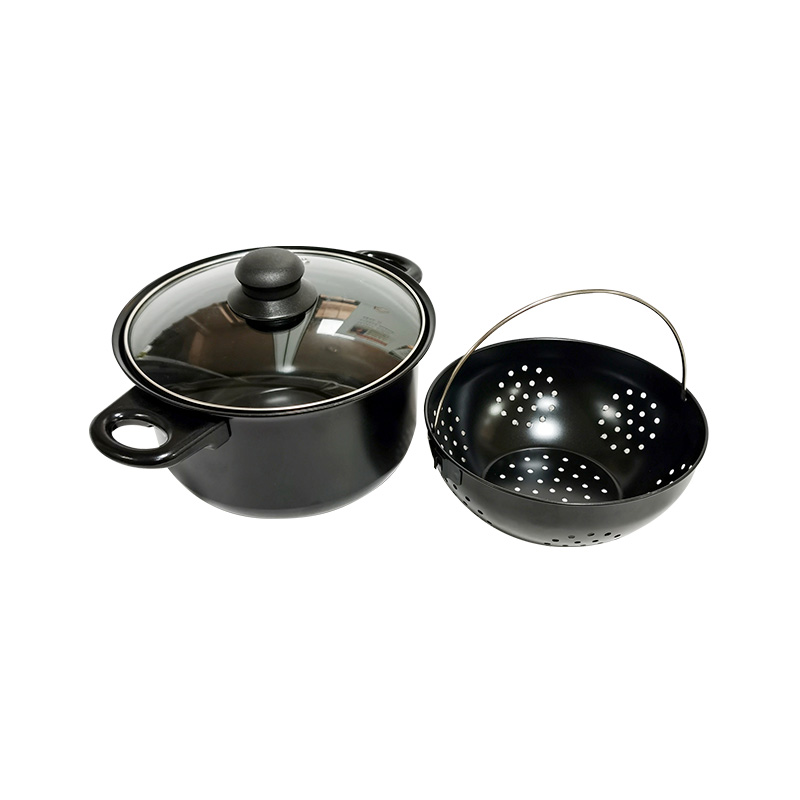 Double Handle Easy Strainer Nonstick Cacerola with Lid